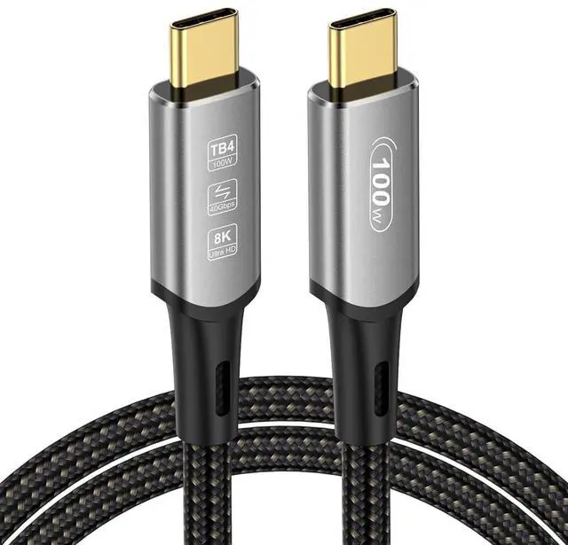Main image of BUCIER USB 4 Cable 5FT 40Gbps Type C Cable 100W Charging 8K HD Display USB-C Cable Compatible for iPhone 15Pro/15ProMax, iPad Pro, Type-C Docking Station, Hub