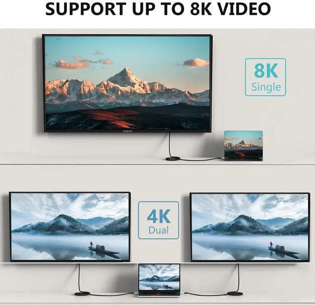 Alt view image 4 of 7 - BUCIER USB 4 Cable 5FT 40Gbps Type C Cable 100W Charging 8K HD Display USB-C Cable Compatible for iPhone 15Pro/15ProMax, iPad Pro, Type-C Docking Station, Hub