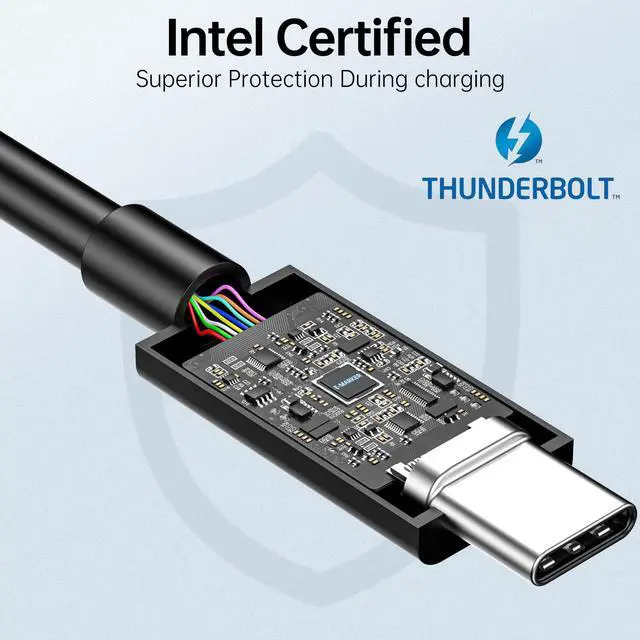Alt view image 2 of 7 - BUCIER Thunderbolt 4 Cable 3.3 FT - Intel Certified, Supports 8K Display/ 40Gbps Transfer/ 100W Charging USB C Cable, Thunderbolt Cable for iPhone 15/16 Series, MacBook Air, iPad, Docking