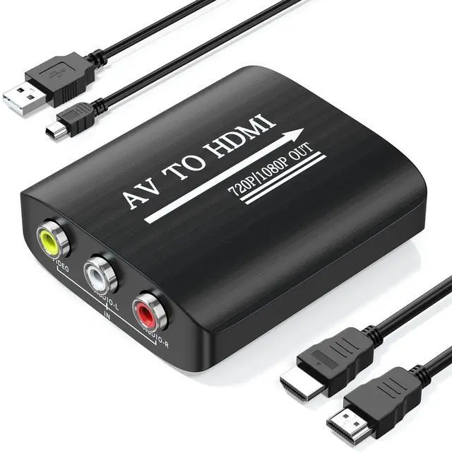 Main image of BUCIER AV to HDMI Converter with HDMI Cable,RCA to HDMI Converter for PS1,PS2,PS3,Xbox,N64,WII,SNES,VHS,VCR,Blue-Ray DVD Players,STB