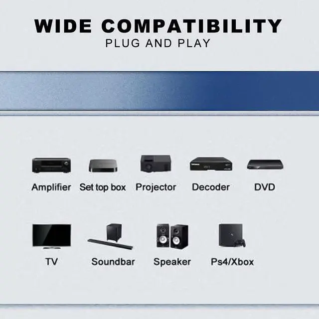 Alt view image 2 of 7 - 3 Port Toslink Splitter with Optical Cable (1 in 3 Out) Premium Quality Digital Optical Audio Splitter Aluminum Alloy SPDIF Toslink Fiber Audio Splitter Support Dolby Digital DTS 5.1 PCM Stereo LPCM