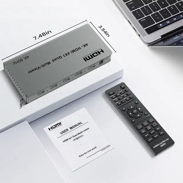 Alt view image 7 of 7 - BUCIER 4k@60hz HDMI Multi-Viewer Switch with PIP, HDMi Multi-Switcher 4 in 1 Out for Seamless Switch, 4x1 HDMI Multiviewer Supports 8 Viewing Modes, 4k x 2k, 1080P, for Xbox, PS4/5