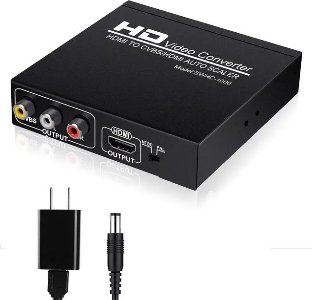 Main image of BUCIER HDMI to RCA and HDMI Adapter Converter, 3RCA CVBS AV Composite Video Audio Adapter/Splitter, with PowerAdapter Support 1080P, PAL, NTSC, for HD TV, Older TV,Camera, Monitor, etc(Black)