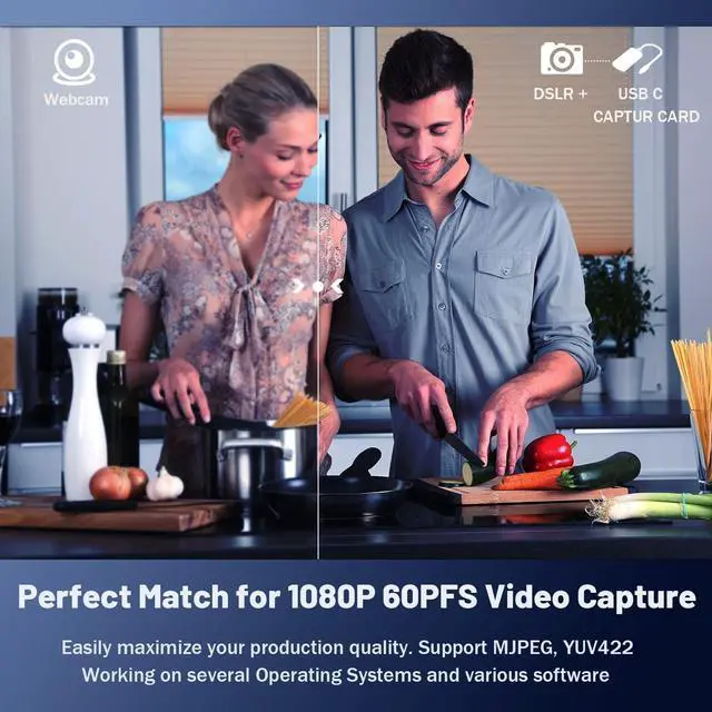 Alt view image 4 of 7 - BUCIER Video Capture Card, USB3.0 HDMI to USB-C Capture Device, Stream & Record at 2K@30FPS 1080P@60FPS, Compatible with iPad Mac OS Windows, Quest 3, OBS, Zoom, PS5/4, Switch, Xbox (Blue)