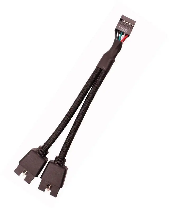 Alt view image 3 of 5 - BUCIER 2Pcs 9Pin USB 2.0 to Dual 9 Pin Extension Cable Motherboard 9 Pin Female to 2 Pcs 9 Pin Male 1 to 2 Splitter Connector Adapter Port Cable Cord USB HUB 9Pin Header Cable for Computer Internal