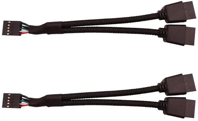 Main image of BUCIER 2Pcs 9Pin USB 2.0 to Dual 9 Pin Extension Cable Motherboard 9 Pin Female to 2 Pcs 9 Pin Male 1 to 2 Splitter Connector Adapter Port Cable Cord USB HUB 9Pin Header Cable for Computer Internal