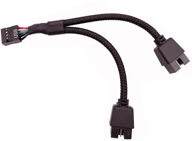 Alt view image 2 of 5 - BUCIER 2Pcs 9Pin USB 2.0 to Dual 9 Pin Extension Cable Motherboard 9 Pin Female to 2 Pcs 9 Pin Male 1 to 2 Splitter Connector Adapter Port Cable Cord USB HUB 9Pin Header Cable for Computer Internal