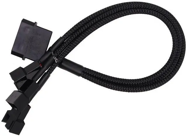 Main image of BUCIER PMW Fan Splitter Cable 4Pin to 3Pin/4Pin PC Case Fan D Type Sleeved Adapter Cable 1 to 3 PMW Fan Splitter Extension Power Cable Power Adapter Cable PC Computer Cooling Fan Wire