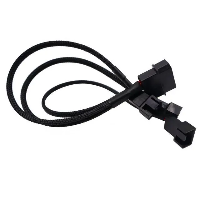 Alt view image 4 of 4 - BUCIER PMW Fan Splitter Cable 4Pin to 3Pin/4Pin PC Case Fan D Type Sleeved Adapter Cable 1 to 3 PMW Fan Splitter Extension Power Cable Power Adapter Cable PC Computer Cooling Fan Wire
