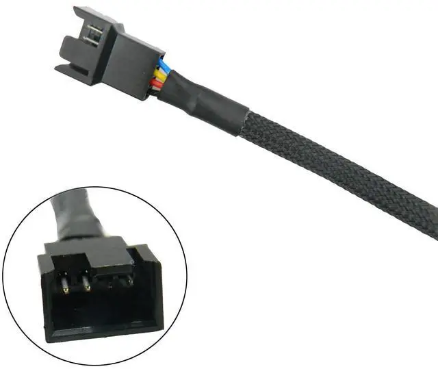 Alt view image 4 of 5 - BUCIER 10PCS 4-Pin PWM Fan Splitter Cable 1 to1 Sleeved Braided Adapter Computer PC Fan Extension Power Supply Cable Converter Cord Wire Compatible with Computer ATX Case 4-Pin/3-Pin Cooling Fan Cable