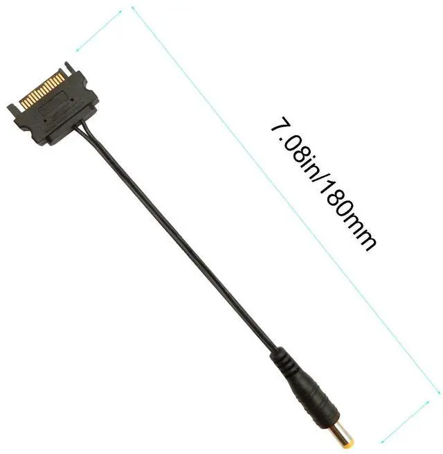 Alt view image 5 of 5 - BUCIER 5Pcs 15Pin SATA to DC 5.5mm x 2.1mm Male Power Supply Adapter Cable LED Chassis Light Tape Controller Power Connection Cable for Computer LED Strips