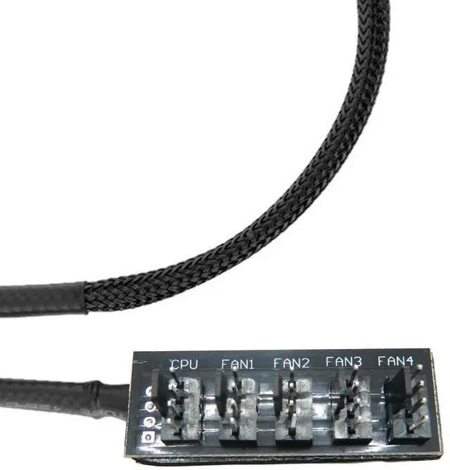 Alt view image 4 of 5 - BUCIER 2PCS PWM Fan Hub Splitter 4-Pin/3-Pin pc 5 Way Splitter, Cooling Fans Power Cable 1 to 5 Way PC Case Internal Motherboard Extension Cable