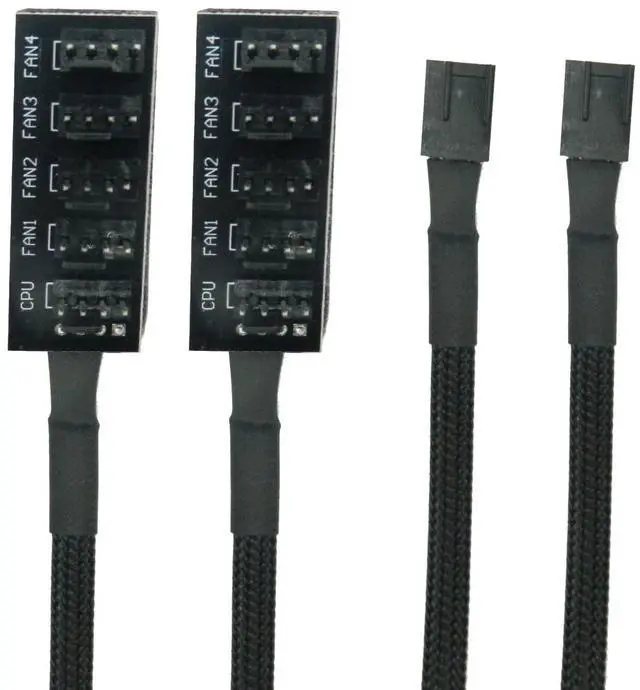 Main image of BUCIER 2PCS PWM Fan Hub Splitter 4-Pin/3-Pin pc 5 Way Splitter, Cooling Fans Power Cable 1 to 5 Way PC Case Internal Motherboard Extension Cable