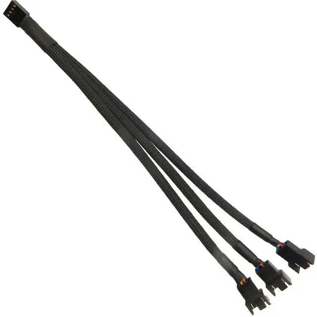 Alt view image 4 of 5 - BUCIER 4 Pin PWM Fan Splitter Cable Black Sleeved Case Fan Braided Adapter Cable 1 to 3 Converter Y Splitter for Computer PC CPU Cooling Fan ATX Case 4-Pin/3-Pin Extension Power Cable 10 Inches