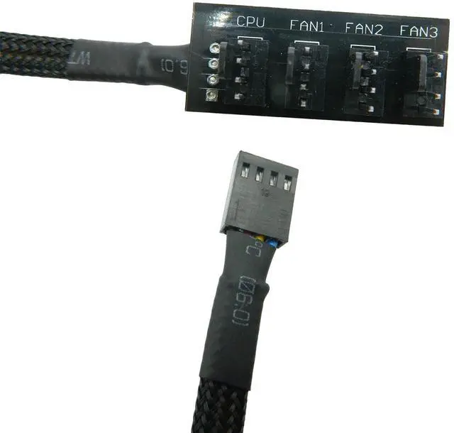 Alt view image 4 of 5 - BUCIER 2PCS PWM Fan Hub Splitter 4-Pin/3-Pin pc 4 Way Splitter, Cooling Fans Power Cable 1 to 4 Way PC Case Internal Motherboard Extension Cable