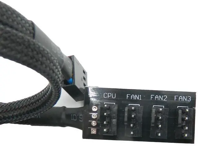 Alt view image 5 of 5 - BUCIER 2PCS PWM Fan Hub Splitter 4-Pin/3-Pin pc 4 Way Splitter, Cooling Fans Power Cable 1 to 4 Way PC Case Internal Motherboard Extension Cable