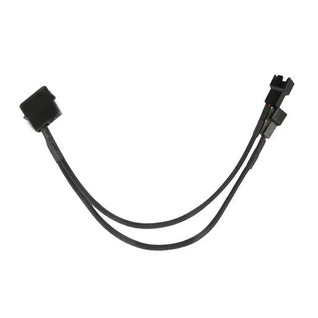 Alt view image 3 of 5 - BUCIER 2Pcs 4 Pin PWM Fan Splitter Adapter Cable, 4pin MOL-ex Fan Splitter Cable Extension Power Cable 1 to 2 12v Black Sleeved Braided Computer PC Case Cooler Fan Power Splitter Adapter Cable