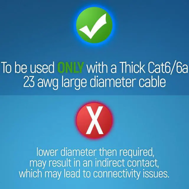 Alt view image 7 of 7 - BUCIER RJ45 Cat6/6a Pass Through Connectors for a Thick 23 AWG Large Diameter UTP Network Cable, 200 Pcs | Insert Guides Included