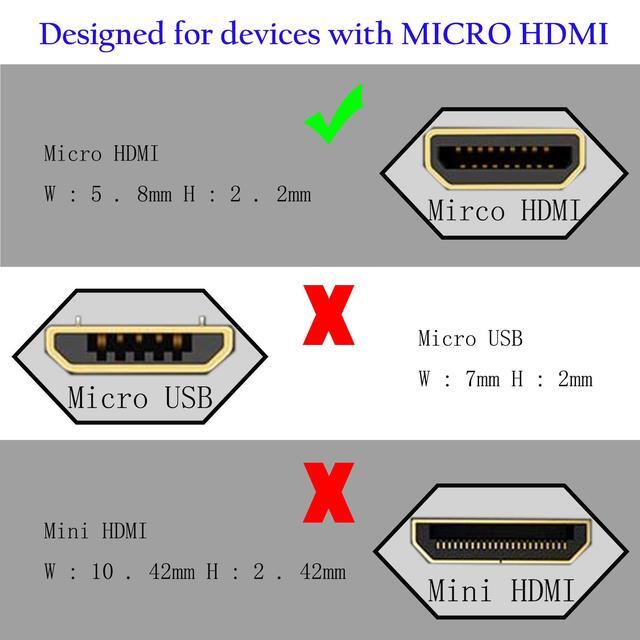 Cavo Adattatore Micro HDMI A HDMI 30cm - 4K, Ethernet, Audio Return - Per Action Cam, Nikon, Raspberry Pi 4, Tablet