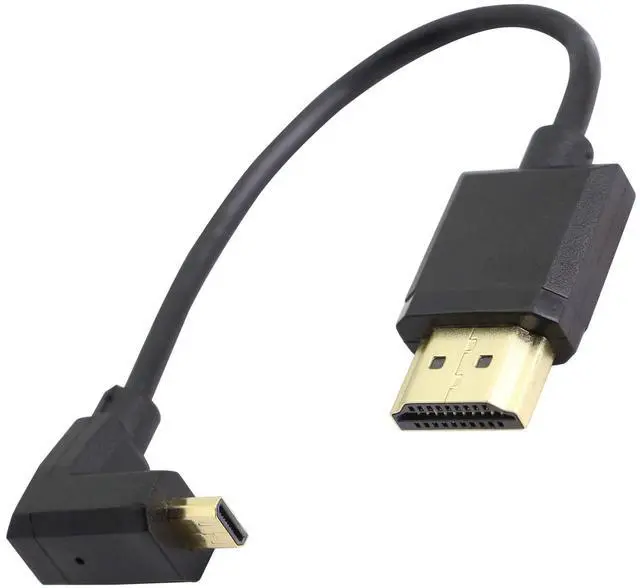 Main image of BUCIER 90 Degree Micro HDMI Male to HDMI Male Cable Adapter Connector 4K 60Hz Ethernet HDMI Type D to Type A 3D Audio Return for Cameras-15CM (Angle UP)