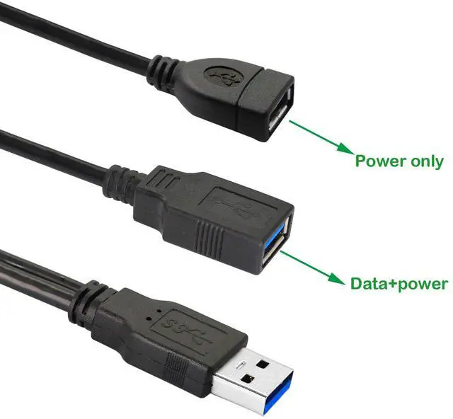 Alt view image 2 of 6 - BUCIER USB 3.0 Splitter Cable,USB Type A 3.0 Male to 3.0 Female and 2.0 Female Y Extension Splitter Cable for PC,Laptop,Length 30cm