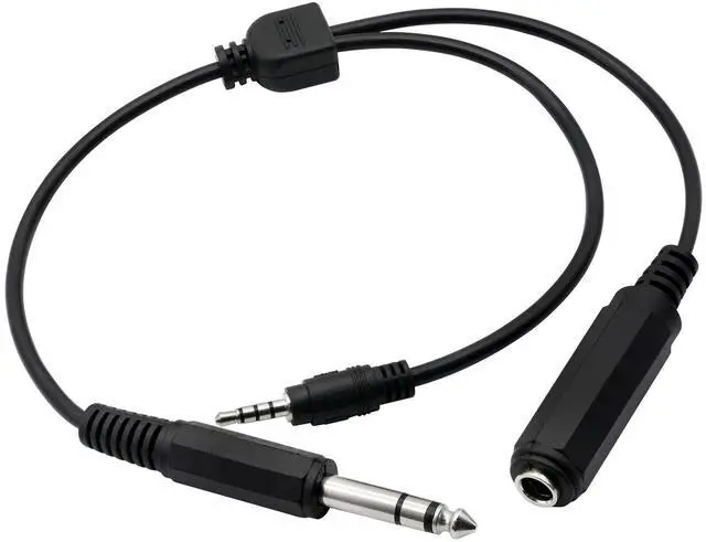 Main image of BUCIER 6.35mm TRS Male to 1/4 TRS Female Stereo Headphone Y Splitter Extension Cable
