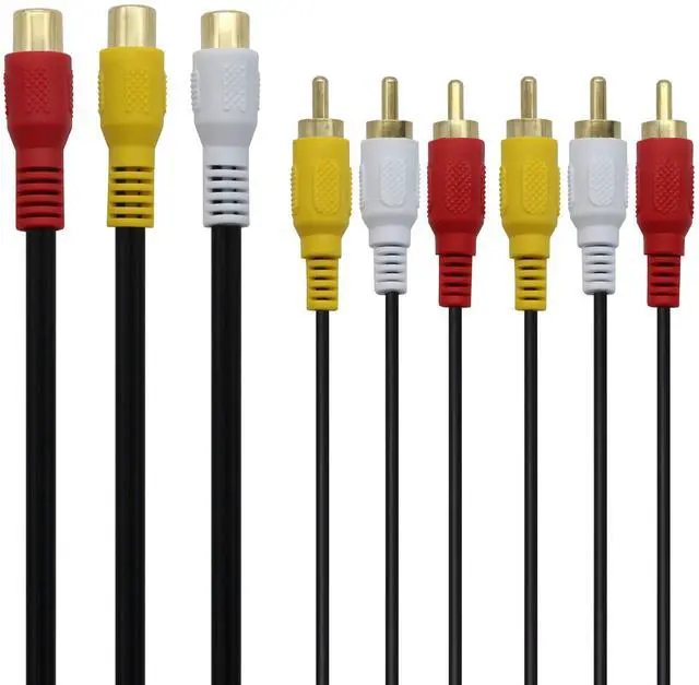Alt view image 2 of 7 - BUCIER 3 RCA Female to 6 RCA Male Audio Video Splitter Cable Composite Extension AV Adapter for TV,DVD,Set-Top Box,Etc.-1FT.