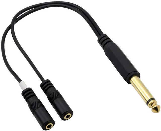 Alt view image 3 of 7 - BUCIER 1/4" to 1/8" TRS/TRRS Adapter 6.35mm Male to 3.5mm Female Stereo Audio Cable Y-Splitter Adapter for Amplifiers, Guitars, Pianos, Home Theater Equipment Etc.