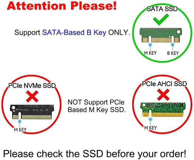 Alt view image 3 of 4 - BUCIER M.2 to 2.5 inch SATA Enclosure,B and M Key SATA Converter,Support 2230 2242 2260 2280 Hard Drive with 7mm Case