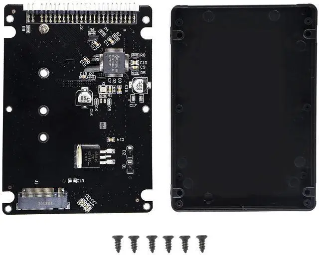 Main image of BUCIER M.2 NGFF SATA SSD to 2.5" IDE 44pin Enclosure Adapter, Black for Notebook LaptopDesktop Computer and More