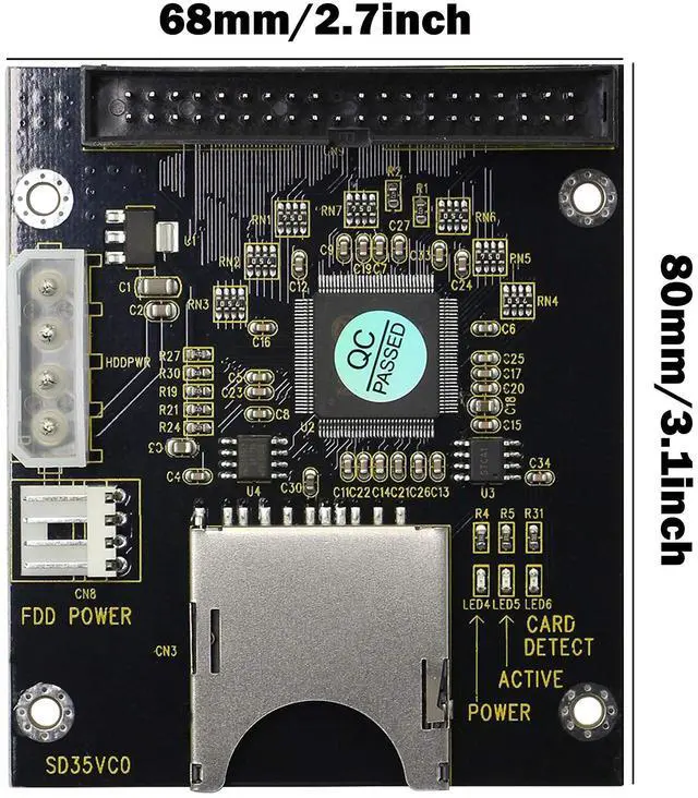 Alt view image 6 of 6 - BUCIER SD SDHC SDXC MMC to 3.5" 40Pin Male IDE Adapter Card SD Memory Card to IDE Hard Disk Drive Adapter