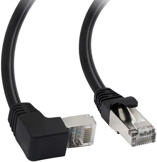 Main image of BUCIER Cat5 Ethernet Cable,RJ45 Male to Male 90 Degree Internet Network LAN Cable Patch Cord for PC, Router, Modem, Printer, Xbox, PS4-1.5FT (Angle UP)