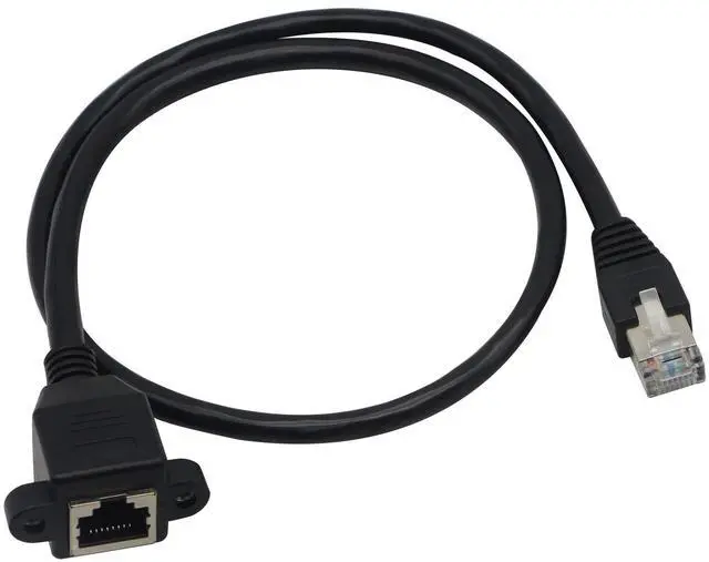 Main image of BUCIER Panel Mount RJ45,RJ45 Male to Female Screw Panel Mount CAT6/5e/5 Shielded Network LAN Extender Cord Connector (LINE)