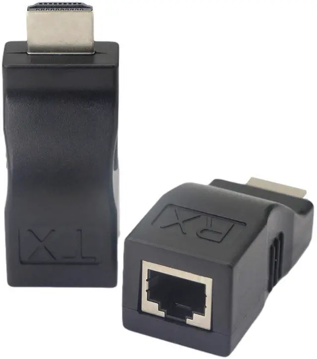 Main image of HDMI to RJ45 Converter, HDMI to RJ45 Network Cable Extender Repeater Over CAT5e, CAT6 1080p up to 30m Extender Included Transmitter & Receiver for HDTV PS4 STB DVD 4K 2K-Request Pere Copper Wire