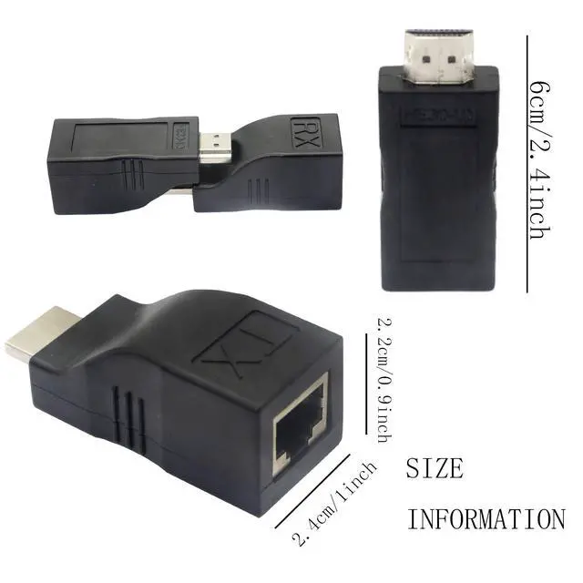 Alt view image 6 of 7 - HDMI to RJ45 Converter, HDMI to RJ45 Network Cable Extender Repeater Over CAT5e, CAT6 1080p up to 30m Extender Included Transmitter & Receiver for HDTV PS4 STB DVD 4K 2K-Request Pere Copper Wire