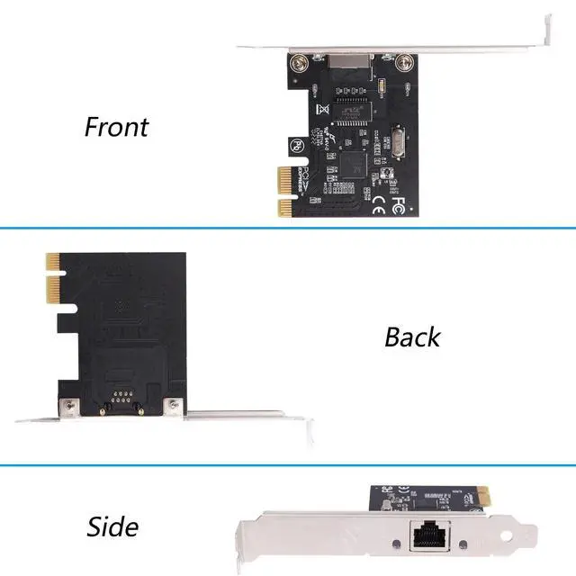Alt view image 2 of 6 - BUCIER Gigabit Ethernet PCI Express, 1 Port PCIE Gigabit Nic PCI-E Network Card 10/100/1000Mbps RJ45 VLAN Adapter Converter