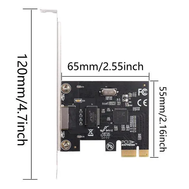 Alt view image 6 of 6 - BUCIER Gigabit Ethernet PCI Express, 1 Port PCIE Gigabit Nic PCI-E Network Card 10/100/1000Mbps RJ45 VLAN Adapter Converter