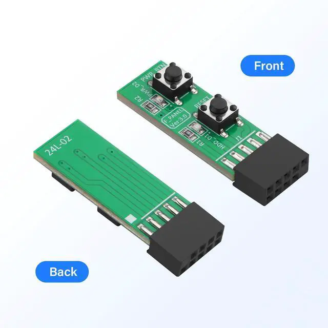 Alt view image 4 of 6 - BUCIER 9Pin Reset/Power ON/Off Switch Board Adapter Test for Desktop PC Motherboard