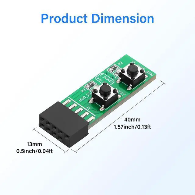 Alt view image 6 of 6 - BUCIER 9Pin Reset/Power ON/Off Switch Board Adapter Test for Desktop PC Motherboard