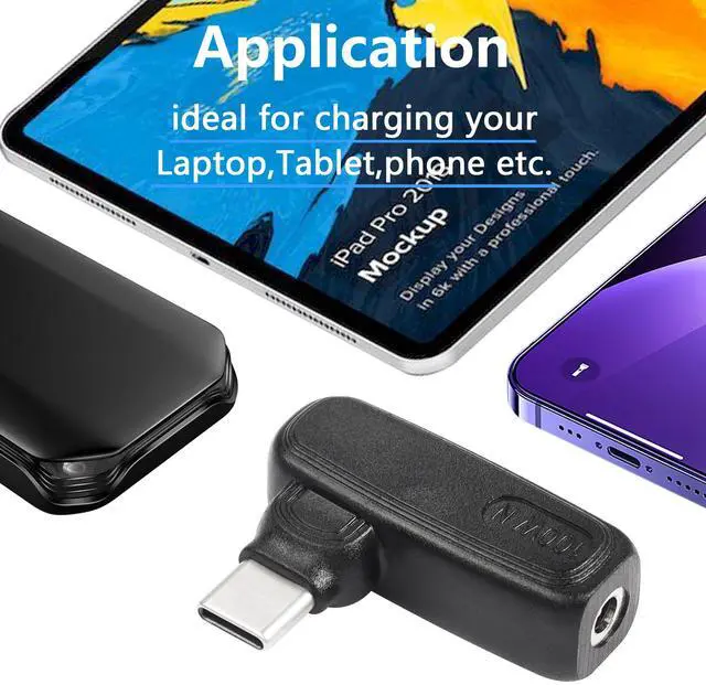 Alt view image 6 of 7 - BUCIER 100W PD DC35135 to Type C Power Charging Adapter DC 3.5mm x 1.35mm Female to USB C Male Connector,Uilt-in with PD Automatic Identification Induction Chip(35135 N)