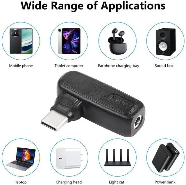 Alt view image 7 of 7 - BUCIER 100W PD DC35135 to Type C Power Charging Adapter DC 3.5mm x 1.35mm Female to USB C Male Connector,Uilt-in with PD Automatic Identification Induction Chip(35135 N)