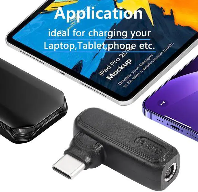 Alt view image 6 of 7 - BUCIER 100W PD DC4506 to Type C Power Charging Adapter DC 4.5mm x 0.6mm Female to USB C Male Connector,Uilt-in with PD Automatic Identification Induction Chip,for Phones,Tablets,Laptops (4506 M)