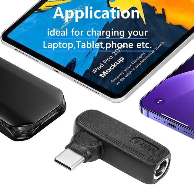 Alt view image 6 of 7 - BUCIER 100W PD DC6330 to Type C Power Charging Adapter DC 6.3mm x 3.0mm Female to USB C Male Connector,Uilt-in with PD Automatic Identification Induction Chip,for Phones,Tablets,Laptops (6330 E)