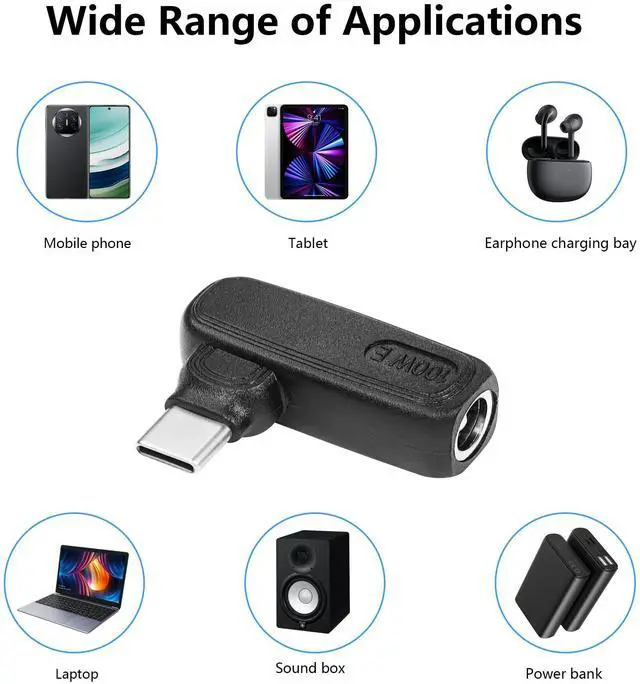 Alt view image 7 of 7 - BUCIER 100W PD DC6330 to Type C Power Charging Adapter DC 6.3mm x 3.0mm Female to USB C Male Connector,Uilt-in with PD Automatic Identification Induction Chip,for Phones,Tablets,Laptops (6330 E)