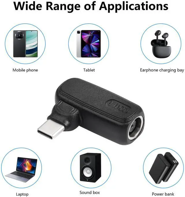 Alt view image 7 of 7 - BUCIER 100W PD DC7909 to Type C Power Charging Adapter DC 7.9mm x 0.9mm Female to USB C Male Connector,Uilt-in with PD Automatic Identification Induction Chip,for Phones,Tablets,Laptops (7909 A)
