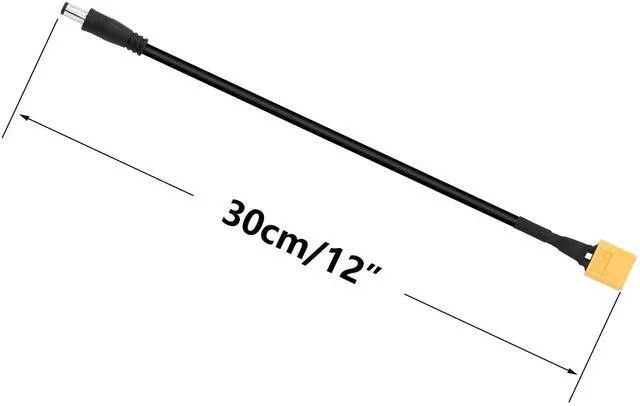 Alt view image 4 of 6 - BUCIER XT60 Adapter Cable XT60 Charging Cable XT60 Male Bullet Connector to Male DC 5.5mm X 2.5mm Power Cable for Fatshark Skyzone FPV Monitor Power (M/MDC5525) 2pcs