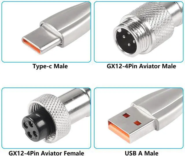 Alt view image 2 of 7 - BUCIER Coiled Keyboard Cable for Gaming Keyboard, Coiled Aviator Keyboard Cables Type-C to USB A Cable with Detachable Aviator Connector, Double-Sleeved Mechanical Keyboard Wire (Black)