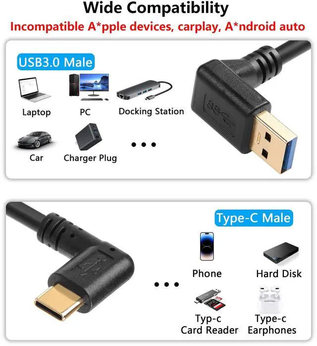 Alt view image 6 of 7 - BUCIER 90 Degree USB Type C Spring Cable 5Gbps Retractable USB3.0 to USB C Charging Cable and Data Transfer for Phone, Tablet, Other USB C Devices (Down)