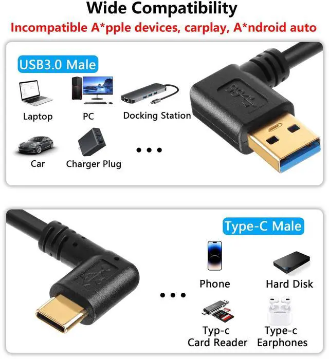 Alt view image 6 of 7 - BUCIER 90 Degree USB Type C Spring Cable 5Gbps Retractable USB3.0 to USB C Charging Cable and Data Transfer for Phone, Tablet, Other USB C Devices (Left)
