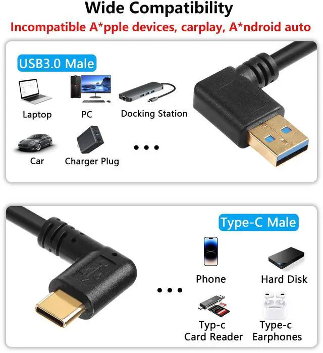 Alt view image 6 of 7 - BUCIER 90 Degree USB Type C Spring Cable 5Gbps Retractable USB3.0 to USB C Charging Cable and Data Transfer for Phone, Tablet, Other USB C Devices (Right)